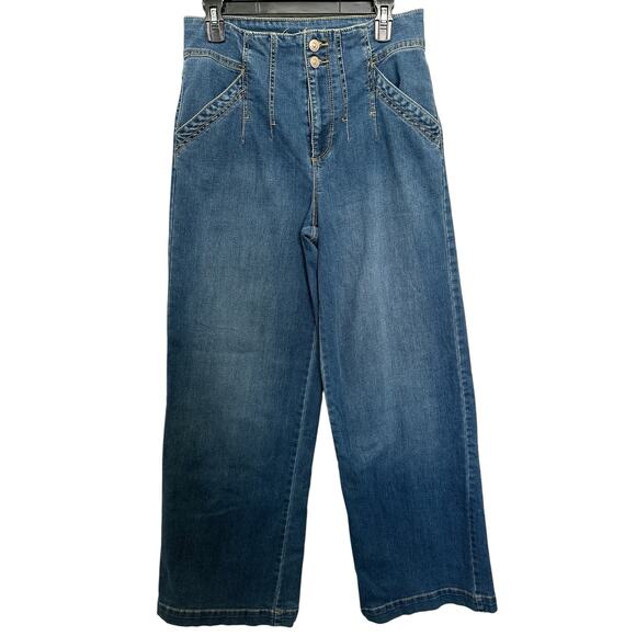 Gloria Vanderbilt All Around Slimming Effect wide leg denim pants Size 8 - Picture 1 of 6